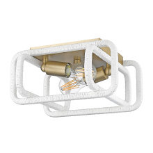 Golden 6085-FM BCB-WR - Wry Lighting Camden 2-light Flush Mount in Brushed Champagne Brass